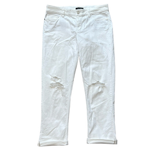 White House Black Market slim crop white pants sz 10